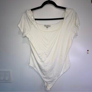 Haute Monde Cream Scoop Neck Bodysuit